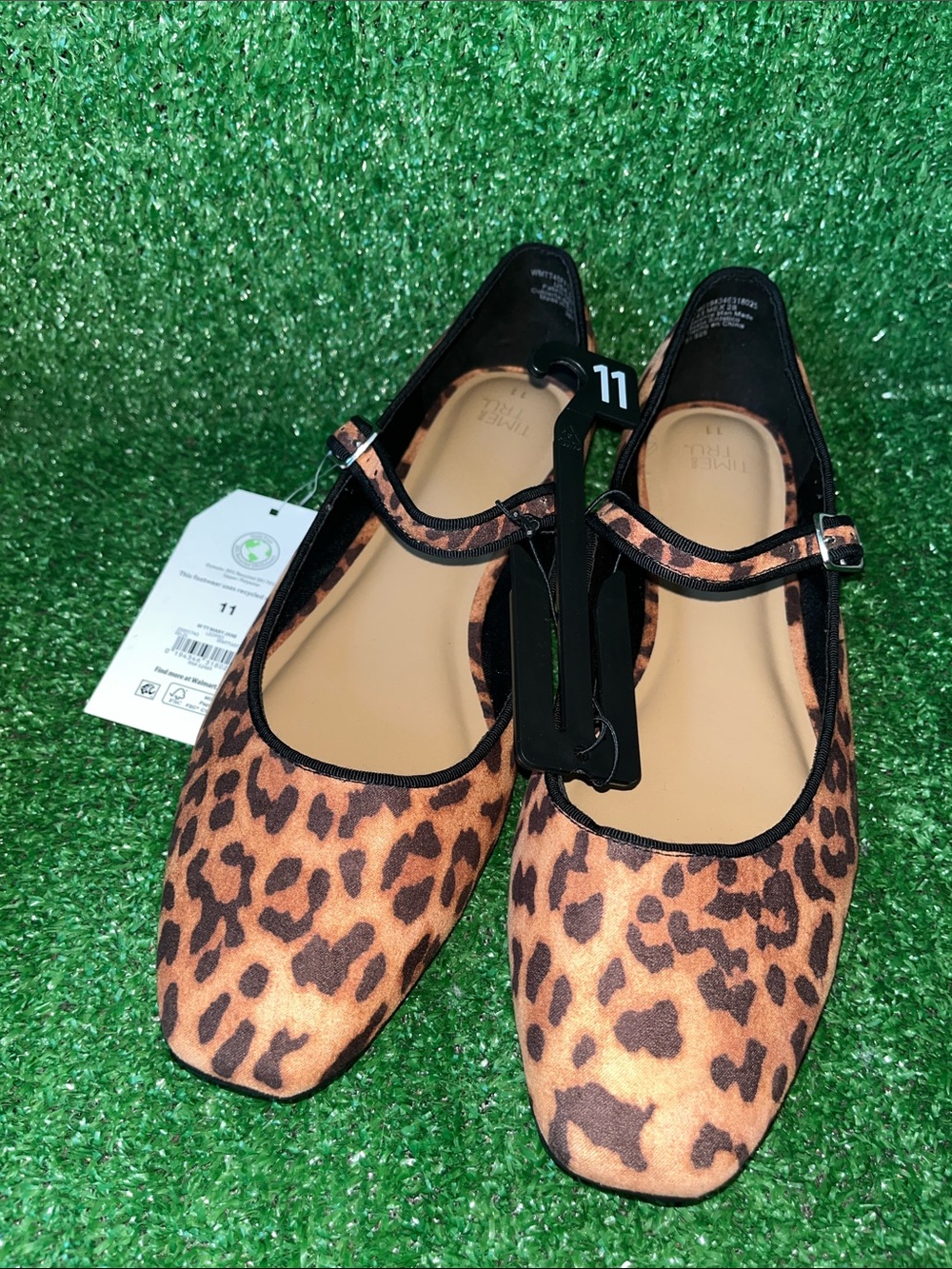 Time And Tru Leopard Print Mary Jane Flats Size 11 NEW WITH TAGS